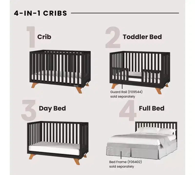 Ensemble de chambre de bébé 2 pièces SOHO de Child Craft, comprend un lit de bébé convertible 4-en-1 et une commode à 3 tiroirs