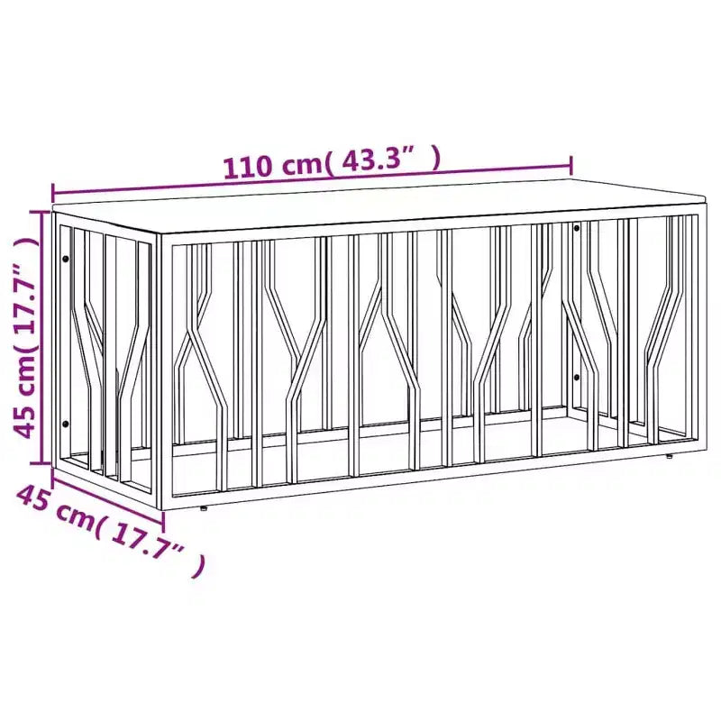 vidaXL Table basse Argent Acier inoxydable Moyenne Table Basse Moderne