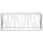 vidaXL Table basse Argent Acier inoxydable Moyenne Table Basse Moderne