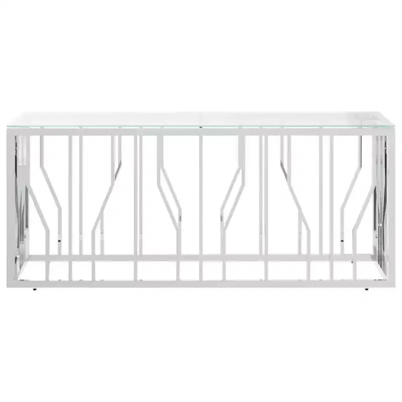 vidaXL Table basse Argent Acier inoxydable Moyenne Table Basse Moderne