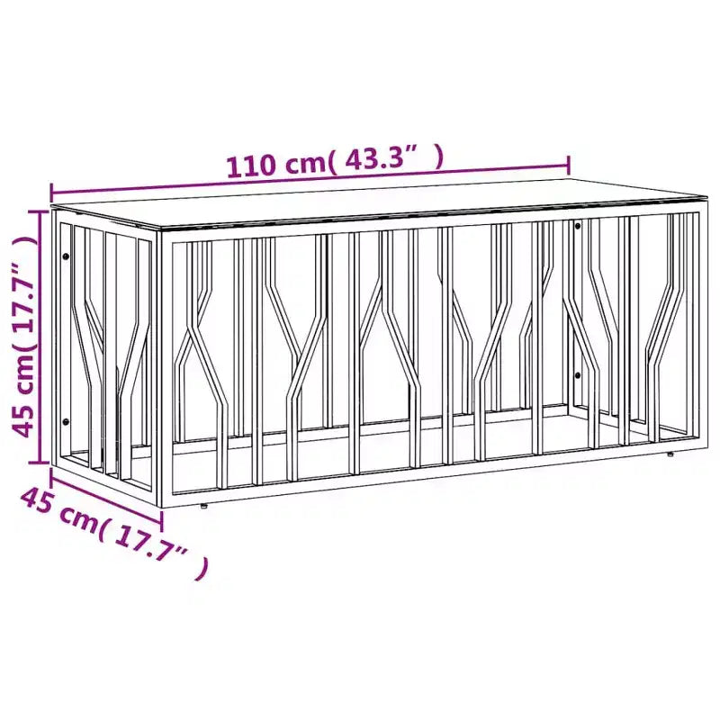 vidaXL Table basse Argent Acier inoxydable Moyenne Table Basse Moderne