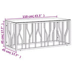 vidaXL Table basse Argent Acier inoxydable Moyenne Table Basse Moderne