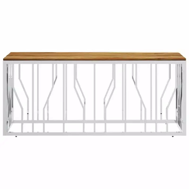 vidaXL Table basse Argent Acier inoxydable Moyenne Table Basse Moderne