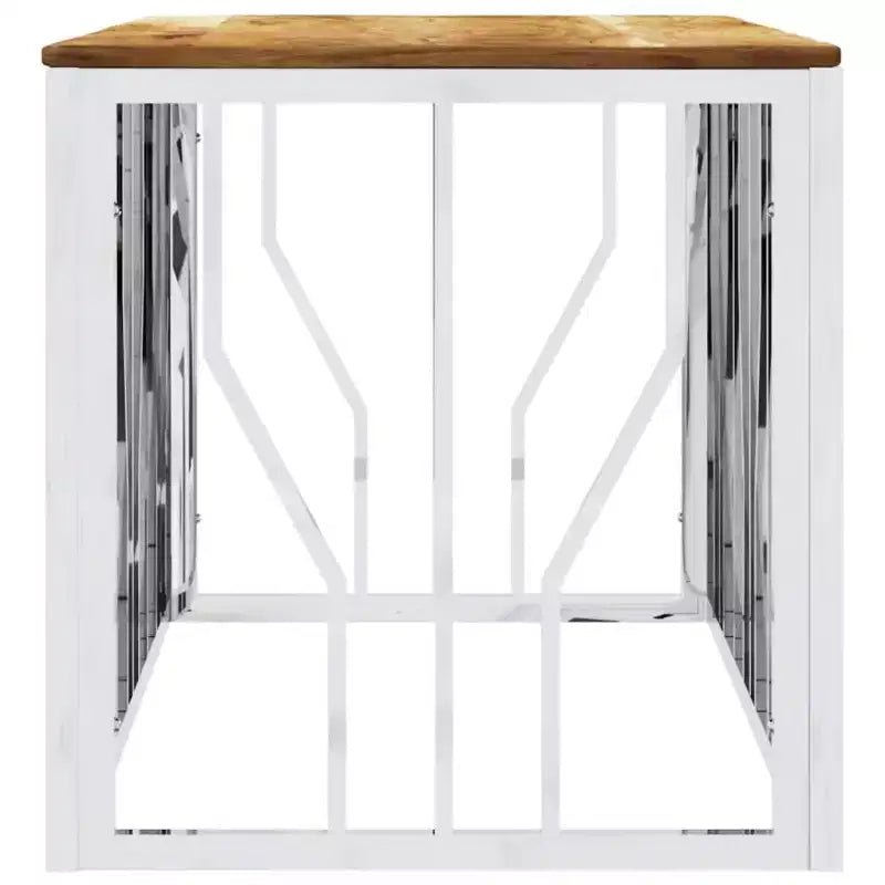 vidaXL Table basse Argent Acier inoxydable Moyenne Table Basse Moderne