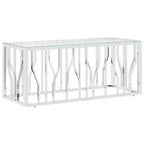 vidaXL Coffee Table Silver Stainless steel Medium Modern Coffee Table