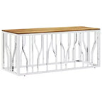 vidaXL Table basse Argent Acier inoxydable Moyenne Table Basse Moderne