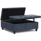 Pouf de rangement table basse carrée large 40 po Elliot