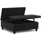 Pouf de rangement table basse carrée large 40 po Elliot