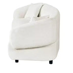 MAYEERTY Canapé incurvé contemporain 3 places beige de 250 cm, assise moelleuse, design épuré, cadre durable pour des espaces de vie élégants