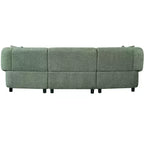MAYEERTY Canapé incurvé contemporain 3 places beige de 250 cm, assise moelleuse, design épuré, cadre durable pour des espaces de vie élégants