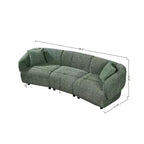 MAYEERTY Canapé incurvé contemporain 3 places beige de 250 cm, assise moelleuse, design épuré, cadre durable pour des espaces de vie élégants