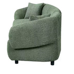 MAYEERTY Canapé incurvé contemporain 3 places beige de 250 cm, assise moelleuse, design épuré, cadre durable pour des espaces de vie élégants