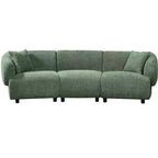 MAYEERTY Canapé incurvé contemporain 3 places beige de 250 cm, assise moelleuse, design épuré, cadre durable pour des espaces de vie élégants