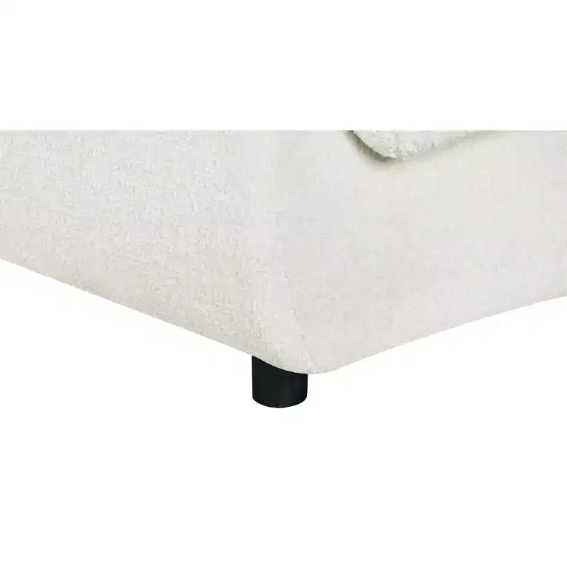 MAYEERTY Canapé incurvé contemporain 3 places beige de 250 cm, assise moelleuse, design épuré, cadre durable pour des espaces de vie élégants