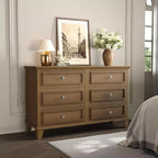 Commode à 6 tiroirs, Meuble de rangement en bois avec tiroirs, Grande commode large meuble TV, Organiseur de tiroirs moderne pour chambre à coucher, salon, couloir, entrée