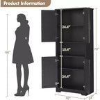 Armoire de rangement haute de 178 cm, buffet de cuisine moderne avec support micro-ondes et étagères réglables, idéale pour la salle à manger, la salle de bain