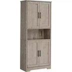 Armoire de rangement haute de 178 cm, buffet de cuisine moderne avec support micro-ondes et étagères réglables, idéale pour la salle à manger, la salle de bain