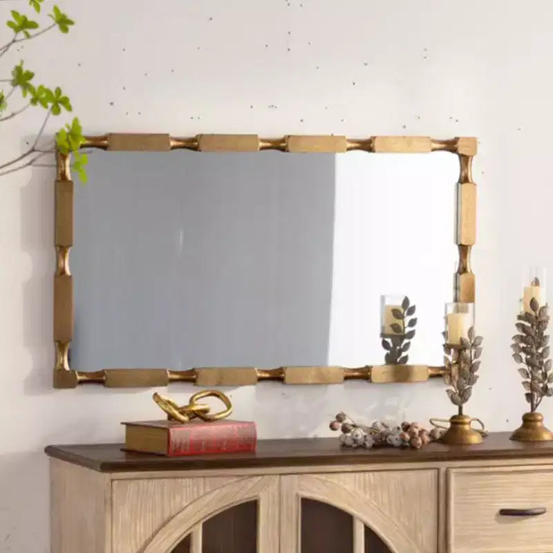 Miroir mural rectangulaire de transition GDFStudio Bin avec motif texturé bambou