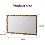 Miroir mural rectangulaire de transition GDFStudio Bin avec motif texturé bambou