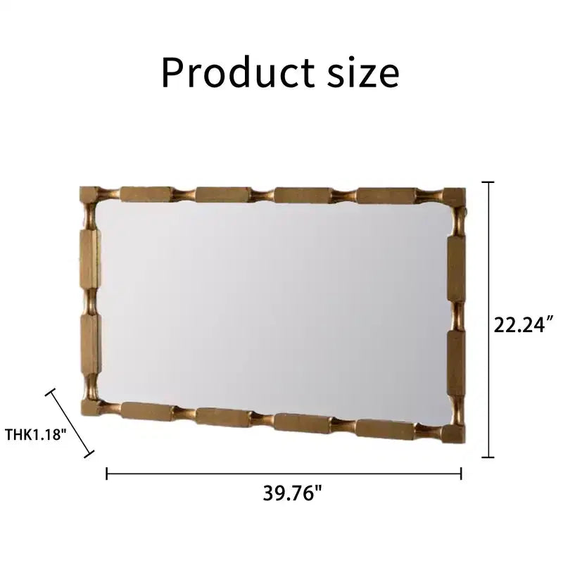 Miroir mural rectangulaire de transition GDFStudio Bin avec motif texturé bambou