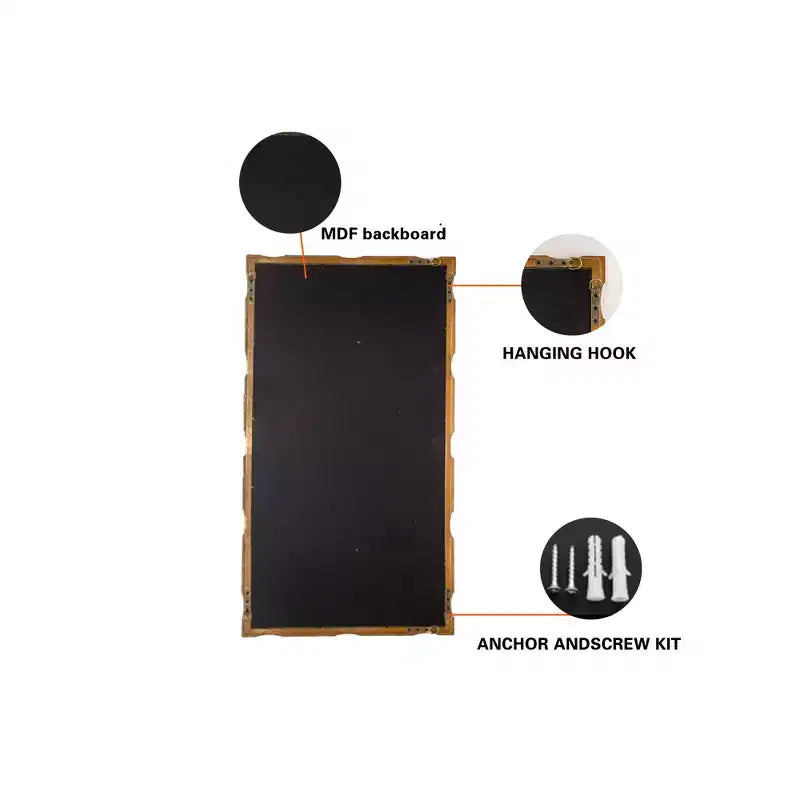 Miroir mural rectangulaire de transition GDFStudio Bin avec motif texturé bambou