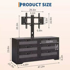 Meuble TV Naturel 6 Tiroirs de 120 cm, Meuble TV en Rotin pour Téléviseurs de 32 à 85 Pouces, pour Salon, Montage Facile