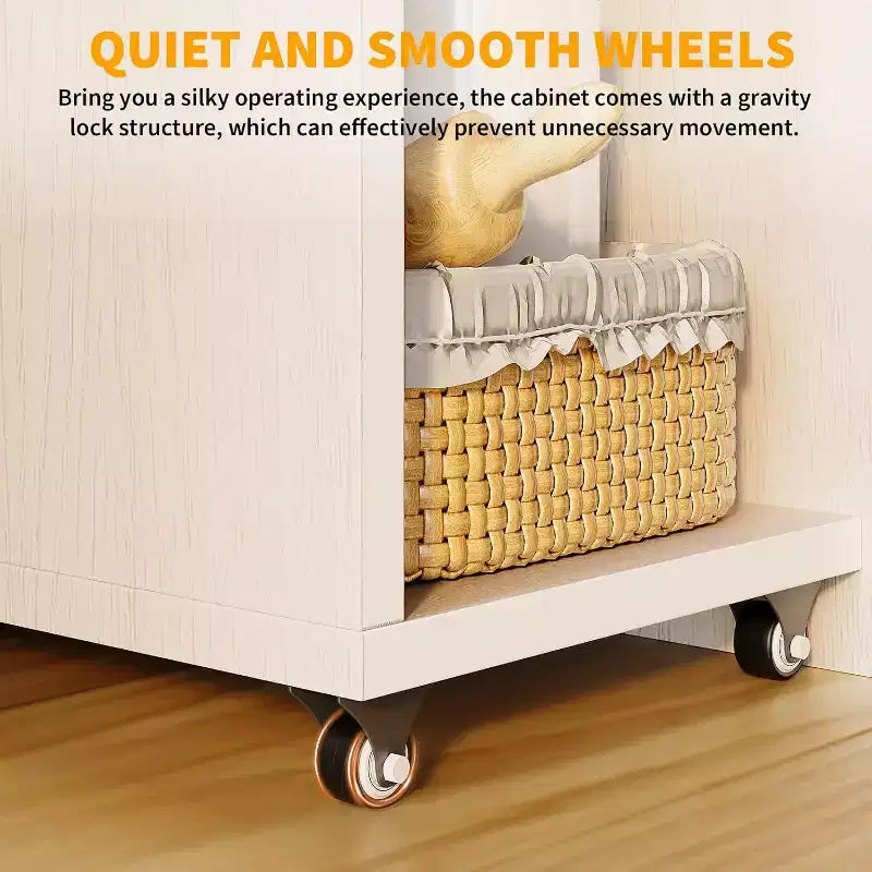 Table pliante de 50 po avec armoire de rangement et roulettes, bureau à abattants extensible pour cuisine, bureau à domicile et chambre à coucher