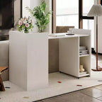 Table pliante de 50 po avec armoire de rangement et roulettes, bureau à abattants extensible pour cuisine, bureau à domicile et chambre à coucher