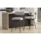 Tabouret de comptoir pivotant Meredith Contemporary Modern (ensemble de 2) en polyester lin