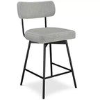 Tabouret de comptoir pivotant Meredith Contemporary Modern (ensemble de 2) en polyester lin