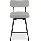 Tabouret de comptoir pivotant Meredith Contemporary Modern (ensemble de 2) en polyester lin