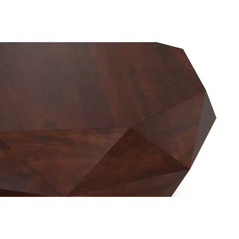 Table basse contemporaine Paros en bois d'acacia massif de 89 cm de large, de forme irrégulière, entièrement assemblée