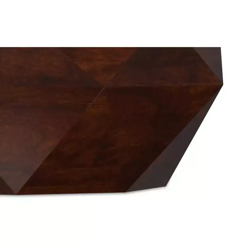 Table basse contemporaine Paros en bois d'acacia massif de 89 cm de large, de forme irrégulière, entièrement assemblée