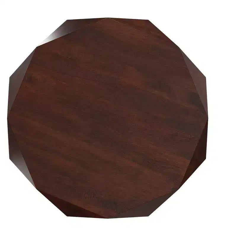 Table basse contemporaine Paros en bois d'acacia massif de 89 cm de large, de forme irrégulière, entièrement assemblée