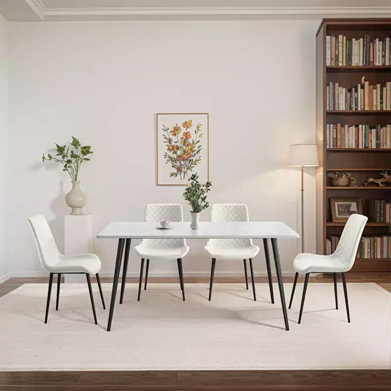 TUYOHW Lot de 2/4 chaises de salle à manger en cuir PU avec pieds en métal, chaises de cuisine et salle à manger imperméables avec pieds résistants aux rayures, capacité de 136 kg