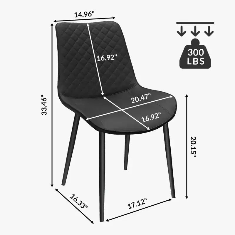 TUYOHW Lot de 2/4 chaises de salle à manger en cuir PU avec pieds en métal, chaises de cuisine et salle à manger imperméables avec pieds résistants aux rayures, capacité de 136 kg