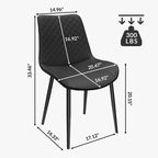 TUYOHW Lot de 2/4 chaises de salle à manger en cuir PU avec pieds en métal, chaises de cuisine et salle à manger imperméables avec pieds résistants aux rayures, capacité de 136 kg