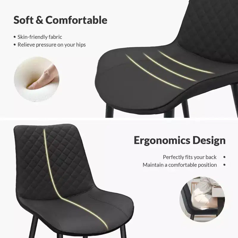 TUYOHW Lot de 2/4 chaises de salle à manger en cuir PU avec pieds en métal, chaises de cuisine et salle à manger imperméables avec pieds résistants aux rayures, capacité de 136 kg