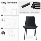 TUYOHW Lot de 2/4 chaises de salle à manger en cuir PU avec pieds en métal, chaises de cuisine et salle à manger imperméables avec pieds résistants aux rayures, capacité de 136 kg