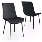 TUYOHW Lot de 2/4 chaises de salle à manger en cuir PU avec pieds en métal, chaises de cuisine et salle à manger imperméables avec pieds résistants aux rayures, capacité de 136 kg