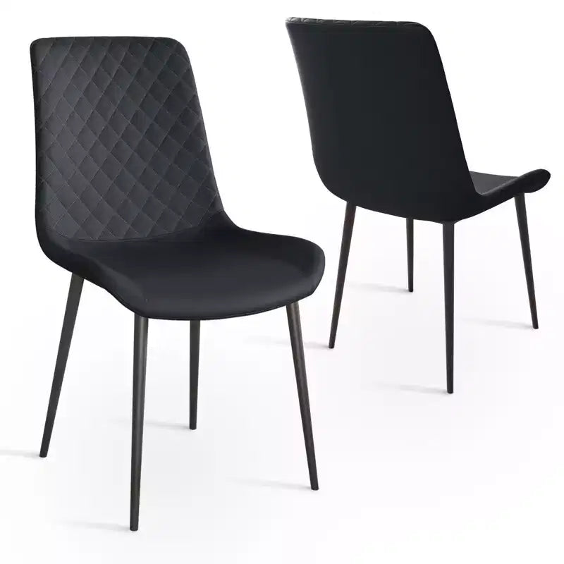 TUYOHW Lot de 2/4 chaises de salle à manger en cuir PU avec pieds en métal, chaises de cuisine et salle à manger imperméables avec pieds résistants aux rayures, capacité de 136 kg