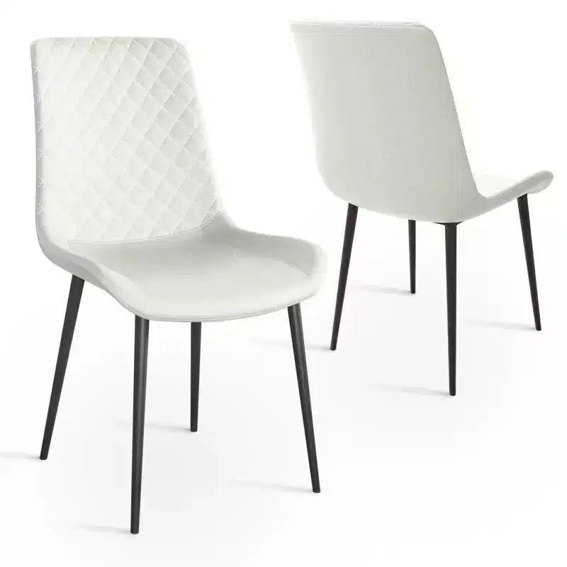 TUYOHW Lot de 2/4 chaises de salle à manger en cuir PU avec pieds en métal, chaises de cuisine et salle à manger imperméables avec pieds résistants aux rayures, capacité de 136 kg