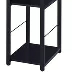 Bureau d'écriture TUYOHW avec finition chêne vieilli, table d'écriture avec étagères à 2 niveaux, base ouverte en métal, bureau d'étude rectangulaire pour bureau à domicile, chambre à coucher
