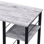 Bureau d'écriture TUYOHW avec finition chêne vieilli, table d'écriture avec étagères à 2 niveaux, base ouverte en métal, bureau d'étude rectangulaire pour bureau à domicile, chambre à coucher
