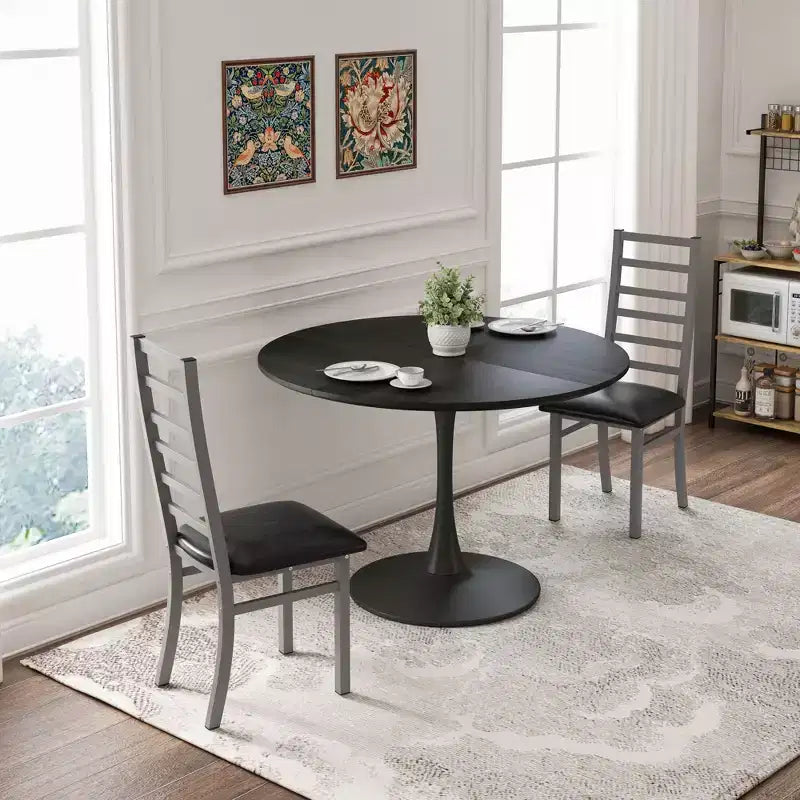 TUYOHW Lot de 2/4 chaises de salle à manger à dossier haut, chaises de cuisine en cuir PU avec pieds en acier, chaises de salle à manger peu encombrantes pour appartement, petits espaces