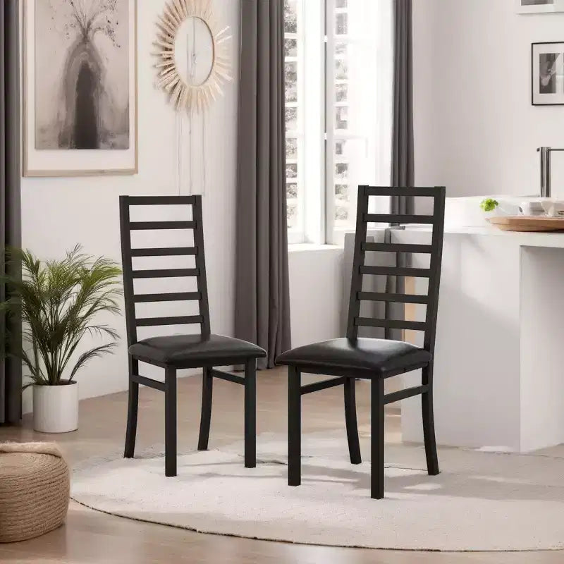 TUYOHW Lot de 2/4 chaises de salle à manger à dossier haut, chaises de cuisine en cuir PU avec pieds en acier, chaises de salle à manger peu encombrantes pour appartement, petits espaces