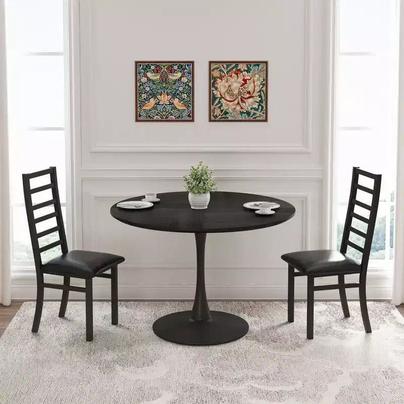 TUYOHW Lot de 2/4 chaises de salle à manger à dossier haut, chaises de cuisine en cuir PU avec pieds en acier, chaises de salle à manger peu encombrantes pour appartement, petits espaces