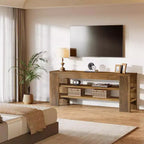 Meuble TV Lantine pour téléviseurs jusqu'à 55 pouces, centre de divertissement avec étagères de rangement ouvertes, table console multimédia moderne pour salon, chambre à coucher