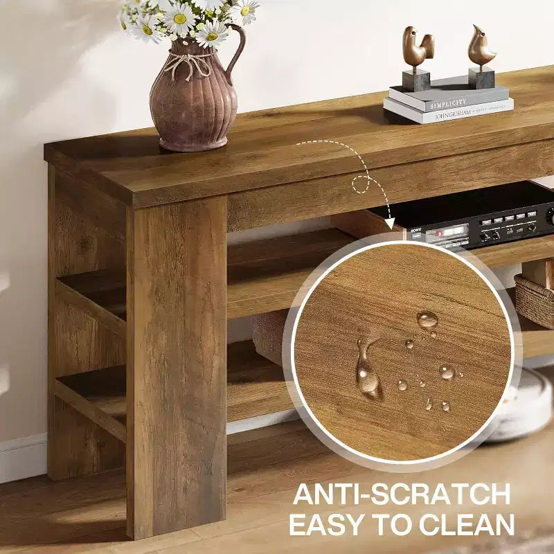 Meuble TV Lantine pour téléviseurs jusqu'à 55 pouces, centre de divertissement avec étagères de rangement ouvertes, table console multimédia moderne pour salon, chambre à coucher