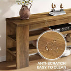 Meuble TV Lantine pour téléviseurs jusqu'à 55 pouces, centre de divertissement avec étagères de rangement ouvertes, table console multimédia moderne pour salon, chambre à coucher